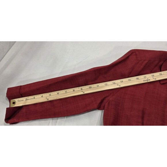 CAROLL Womens Shirt Dress Viscose/Linen Minimalist Modest Red France T38 | US 8 - Picture 15 of 15